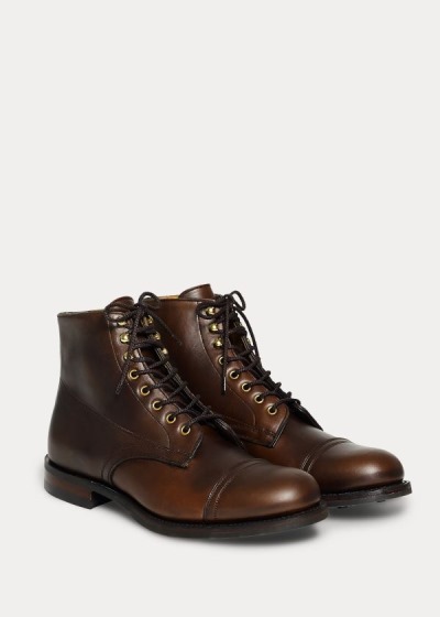 Botas Ralph Lauren Hombre Marrom - Livingstone Leather - MRAFZ5209